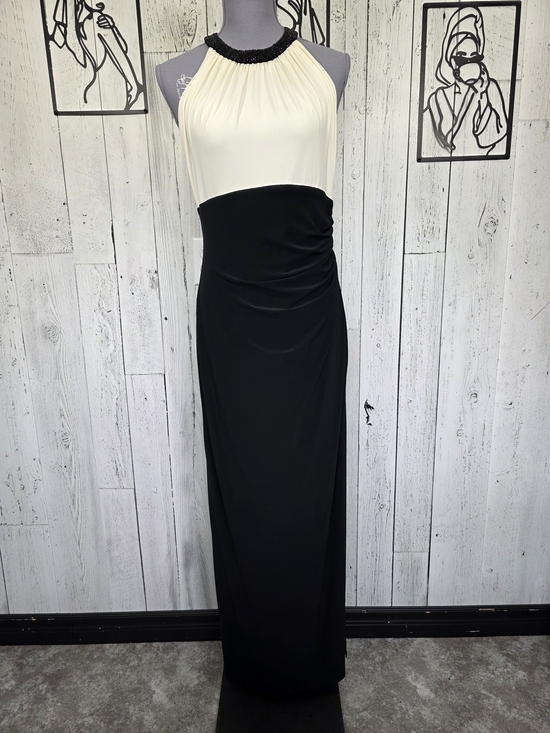 Ralph Lauren Dresses & Skirts - Lauren Ralph Lauren Black & Ivory Beaded Halter Maxi Dress Size 10, Formal Wear